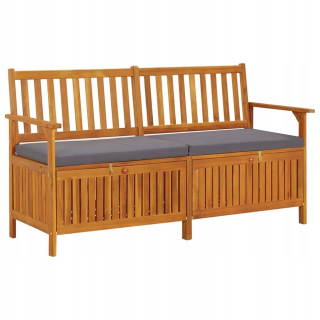 Záhradná lavica, lavička - Lavička so skladom a vankúšom, 148 cm, Akac Wood