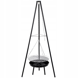 Gril na drevené uhlie - Garden Hearch Bonfire Grill Grill Triangle 2in1