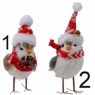 Vták v klobúku a šál 16 cm