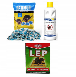 Repelent, plašič pre zvieratá - Trutka Mouse Paste 1 kg + toxan toxan toxan 1L + LEM