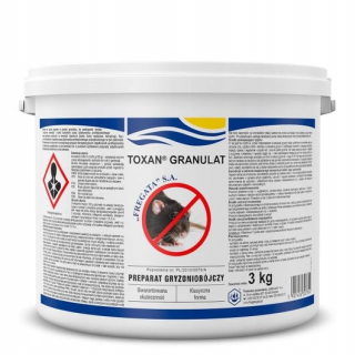 Repelent, plašič pre zvieratá - Toxan Granulate wiaderko 3kg fregata fregata čas a potkany, bromadiolon