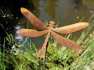 Dekorácia do záhrady - Dragonfly Garden Decoration oceľ pokrytá vysokou hrdzou